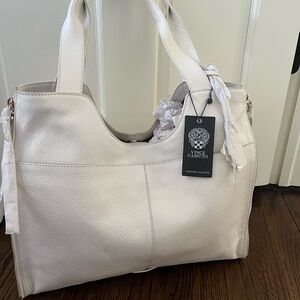 Vince Camuto White Tote Bag with Spacious Design and Structured Shape